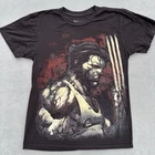 Vintage Wolverine Shirt Mens SM Marvel Mad Engine Logan X Men Black Red Y2K