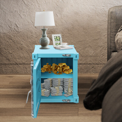 40*40*50cm Storage Cabinet,  Industrial Corner Table, Iron Side Table With Lock