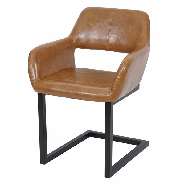 Esszimmerstuhl MCW-A50 Ii, Freischwinger Stuhl, Kunstleder, Wildlederimitat-image
