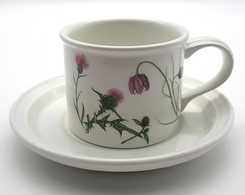 Portmeirion Cardo Floral Tambor Plano Taza y Platillo Reinas Jardín Oculto Inglaterra - Imagen 3 de 13