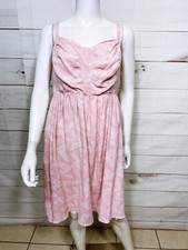 Torrid Womens Dress Sz 1 Pink Adjustable Straps Elastic Back Pockets Sleeveless