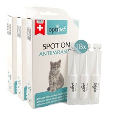 OptiPet 18x Spot on Katzen Anti Zecken Floh M...