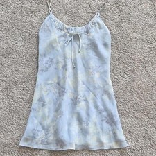 Jones New York Blue Sleeveless Tie Front Nightgown Vintage Nightie