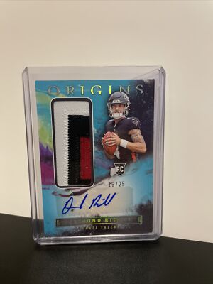 2022 Origins DESMOND RIDDER RC Patch Auto RPA Teal #'d 25 Falcons JB