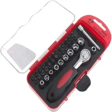 38pcs Ratchet Socket Wrench Repair Tool Set with Ratchet Carbon Steel Socket Kit