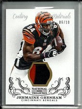 Jermaine Gresham 2013 National Treasures Game Used Jersey Patch #6/10