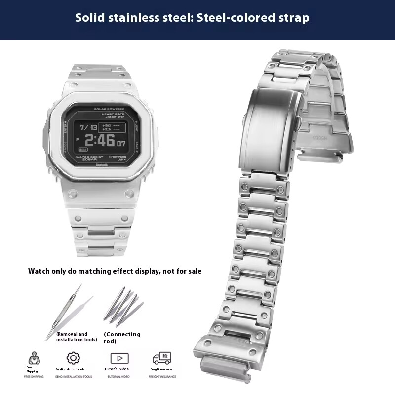 For Casio G-shock DW-H5600 Small squar Steel Watch Strap Modified