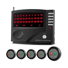 Wireless Call System Nurse Call System with 5 Dual Function Call Buttons and ...