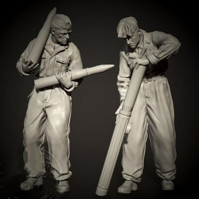 1/35 Ancient Crew Include 2 Man Stand Resin Figure Model Miniature Unassembled
