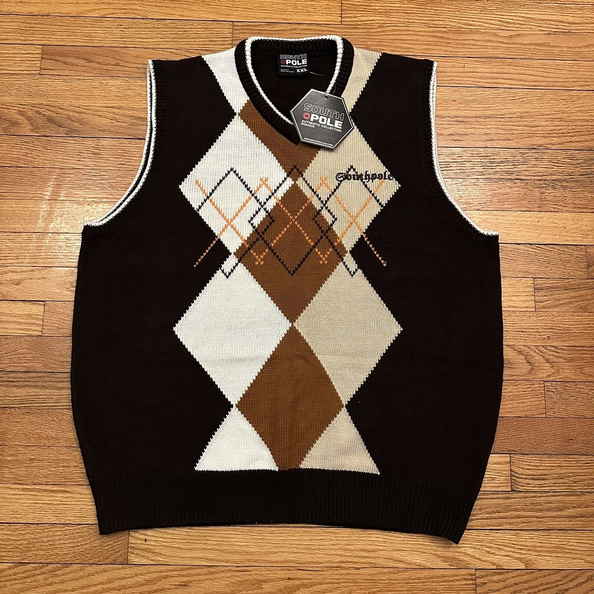 NWT Vintage 90s Y2K Southpole Acrylic Geometric Knit Vest