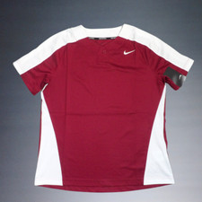 NIKE TEAM ENGINEERED WOMEN'S V-NECK BURGUNDY WHITE SOFTBALL JERSEY SZ LARGE NWT