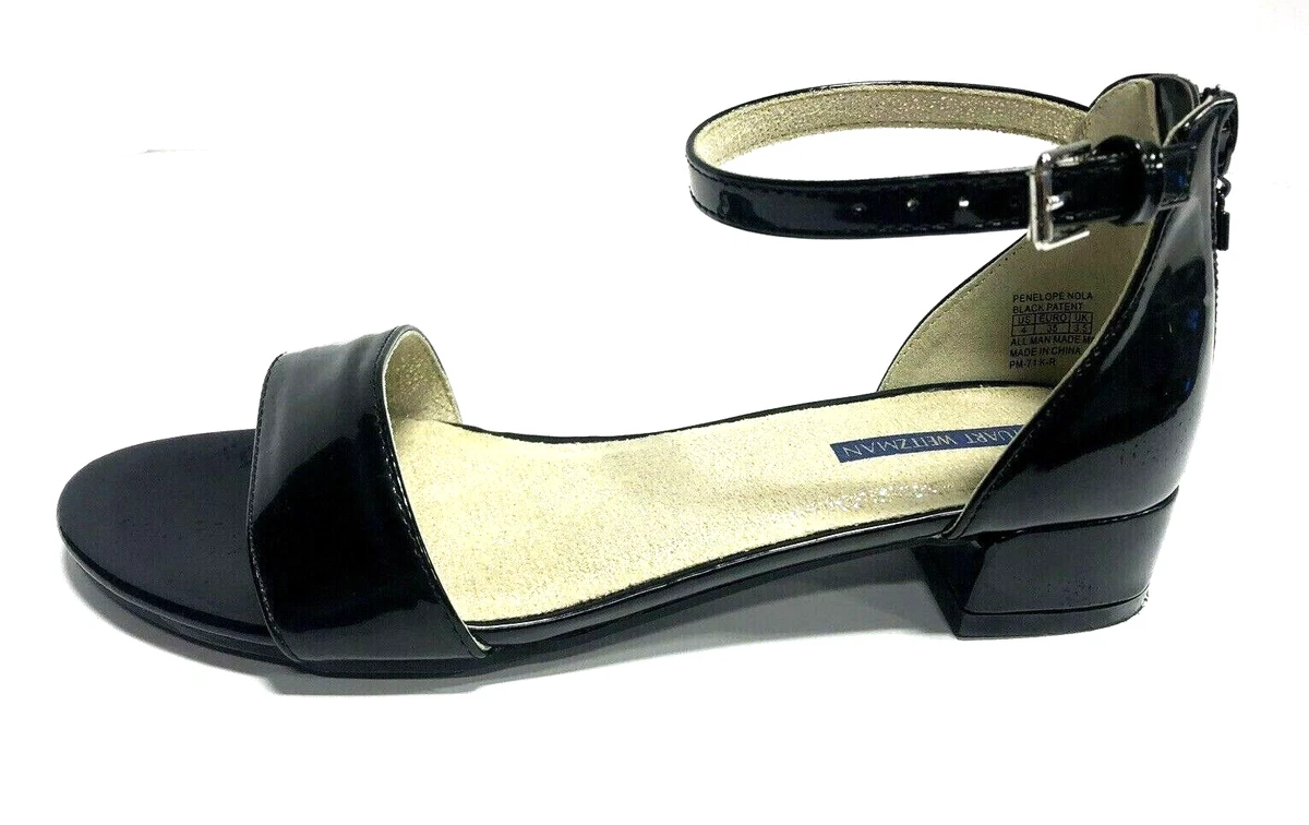 Stuart Weitzman Kids Penelope Nola Slingback Sandals Black Girl s Size 4M
