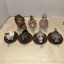 Pete Apsit Miniature Tea Set Noah's Ark Rhino Lion Camel Alligator Zebra Hippo