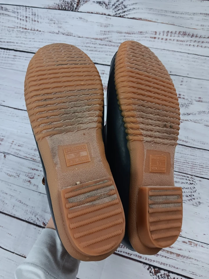 Bota de pato al tobillo Lands' End para mujer EE. UU. 10 B avellana azul marino 519251 senderismo Foto 4 de 4