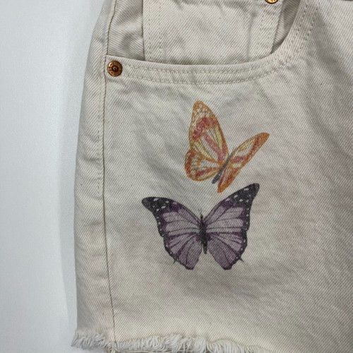Levi's Denim Shorts Women's 32 White 501 High Rise Butterfly Graphic Print - 第 4/13 張圖片