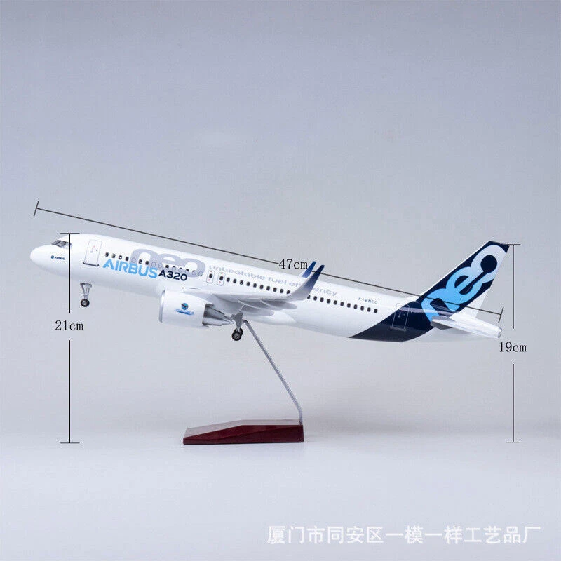 New 1/80 Airbus A320neo passengerPlane Model 47cm Airplane Aircraft Display Gift - Image 3 of 4