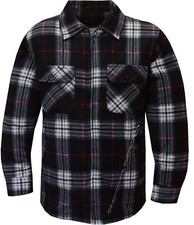 Mens Fleece Padded Lumberjack Shirt Jacket Fur Lined Sherpa Winter Warmer M-5XL