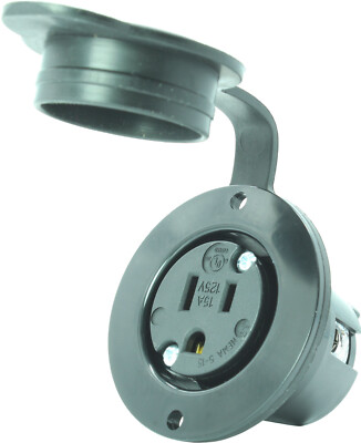 RV & Boat 125V 15A, Flanged Outdoor Power Outlet - Receptacle Covers 5-15 5279