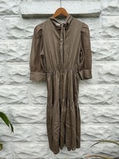 Prologue Dress Women s M Brown Midi Aline Bohemian Hippy