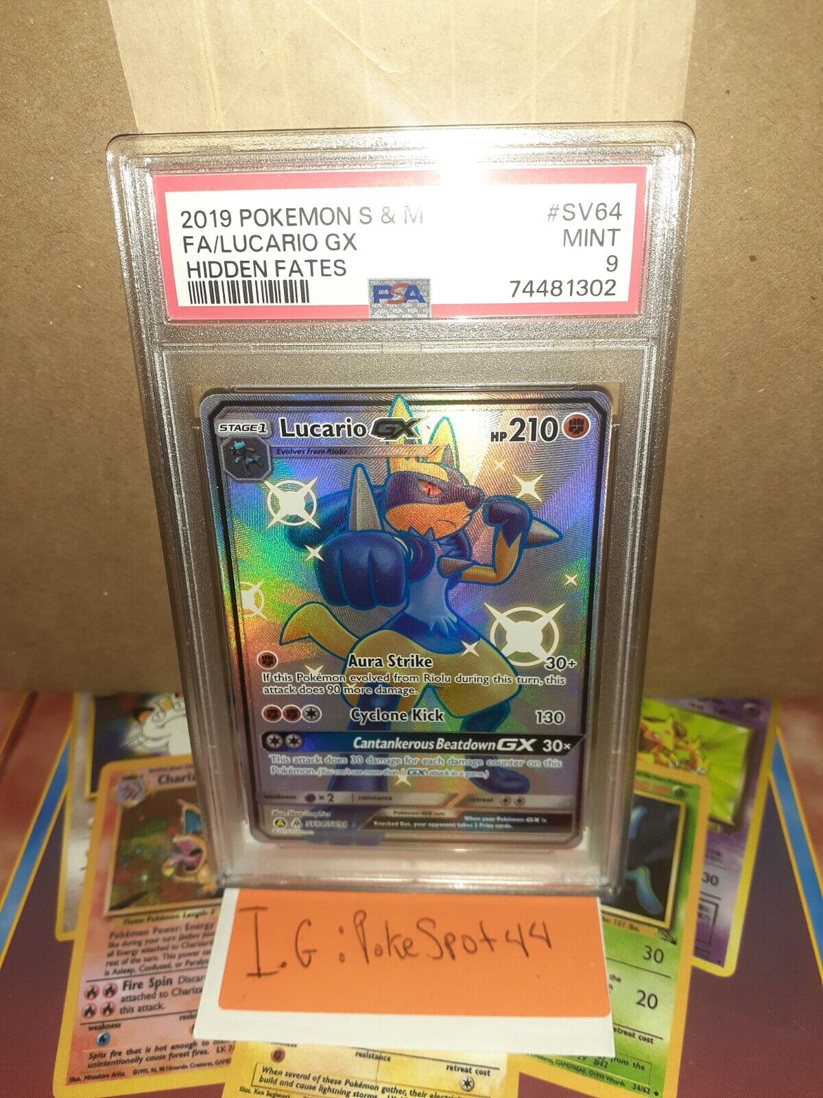 BECKETT - Mint - 9 - 2019 - Pokemon - Hidden Fates - Lucario GX - Shin –  CARDPOPUSA