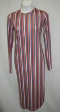 Zara Trafaluc LS Straight Multi Striped Pullover Dress 0219/076/022 Sz S NWT