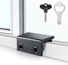 Window Locks 4 Pack with Key   Adjustable Sliding Window Security Lock Black
