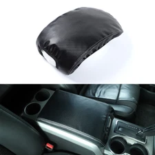 Carbon Fiber Central Armrest Box Mat Cover Pad for Ford F150 2009-2014 Leather