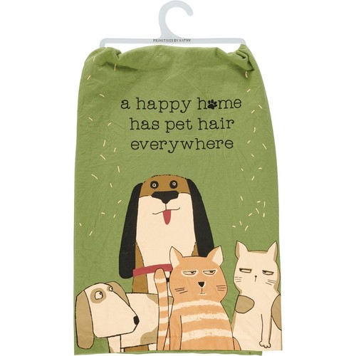 Primitives by Kathy Happy Home Cabello Mascota Plato Cocina Toalla 116255 Nueva - Imagen 3 de 3