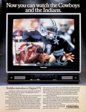 VINTAGE 1980s Print Ad ~ Toshiba Digital TV ~ In Touch with Tomorrow