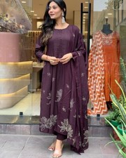 Pure Cotton Anarkali Suit With Digital Flower Print For Women  Mulmul Dupptta