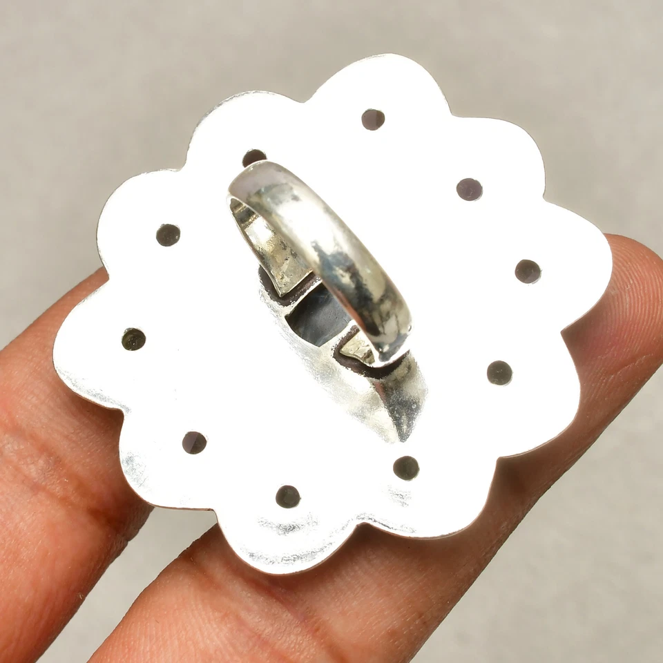 Anillo de joyería hecho a mano de plata de ley 925 con piedras preciosas de pietersita 6 Foto 4 de 4
