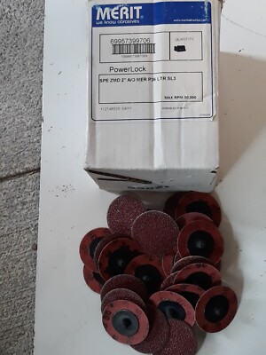 norton 99706 lot of 25 ea 2 IN. QUICK-CHANGE CLOTH DISC TYPE III P36 GRIT AO
