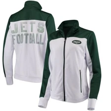 NWT G-III NY Jets Women's Play Maker Track Jacket, White, X-Large