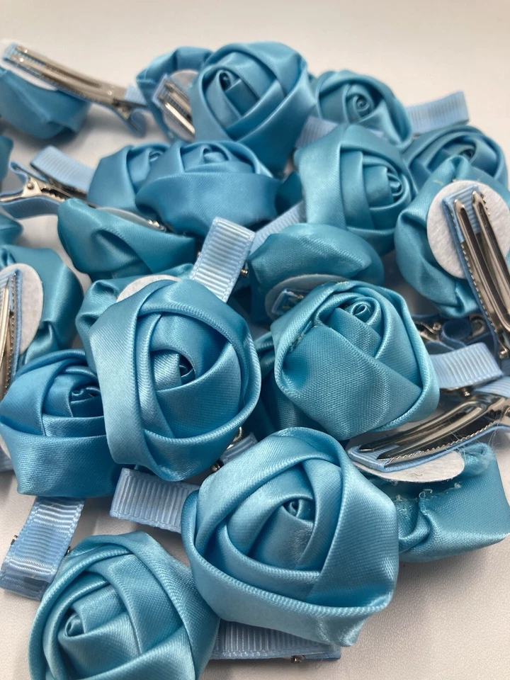 Blue Flower Hair Clip Roses Hair Claw Girls Women 2”x 1” Wholesale Lot 60 Pcs - Image 4 of 4