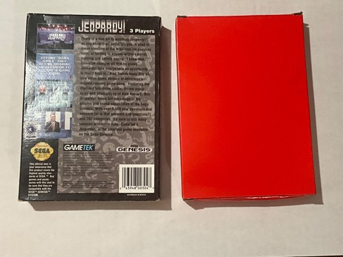 Vtg Sega Genesis Jeopardy **RARE CARDBOARD BOX** **Complete in Box** TESTED GOOD - Picture 3 of 6
