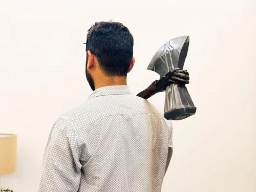 Avengers Infinity War Thor Stormbreaker Ascia 1:1 material de escena en metal Foto 4 de 4