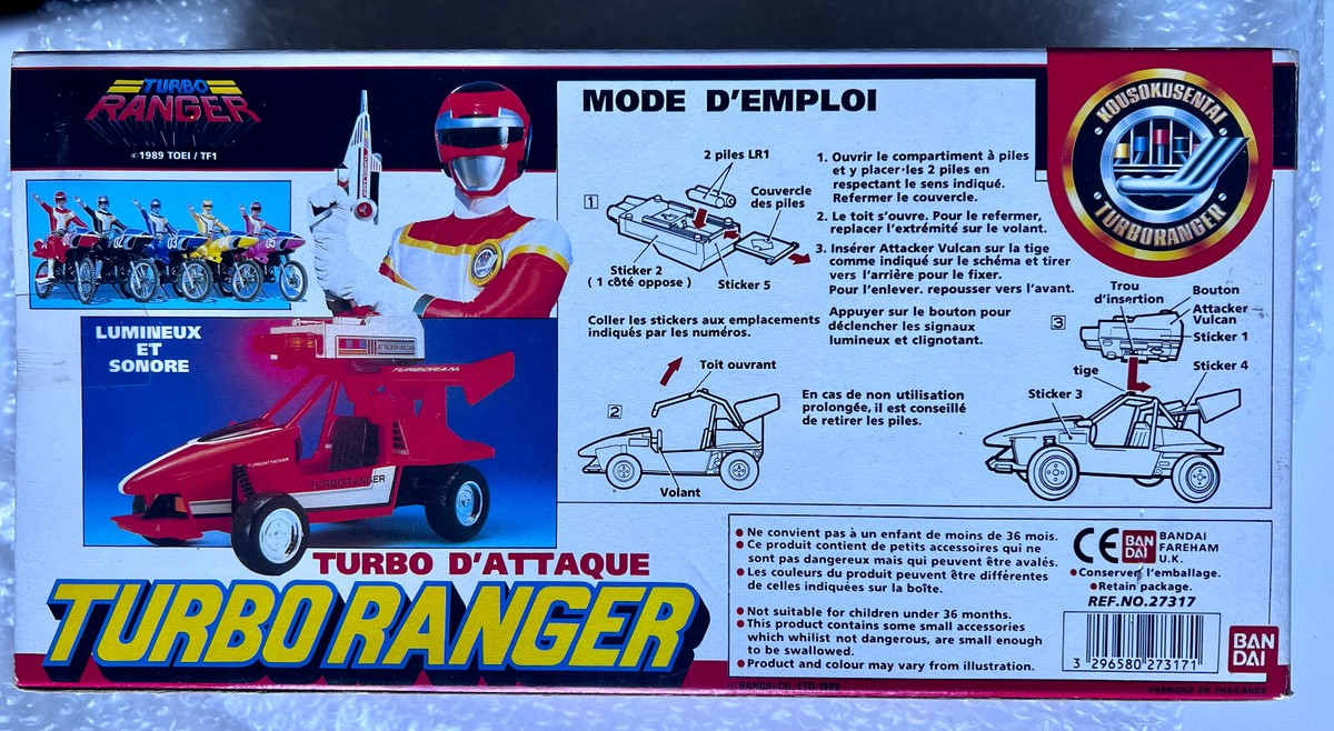 Figurine TurboRanger Bandai Figurine Turbo Attacker Bandai 1989 – Power Rangers Vintage, Collection Rétro Power Rangers Vintage 1989