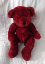 vtg RUSS Berrie Ruby Bear W Tags Cranberry Burgundy Valentine Teddy Bear 1 owner