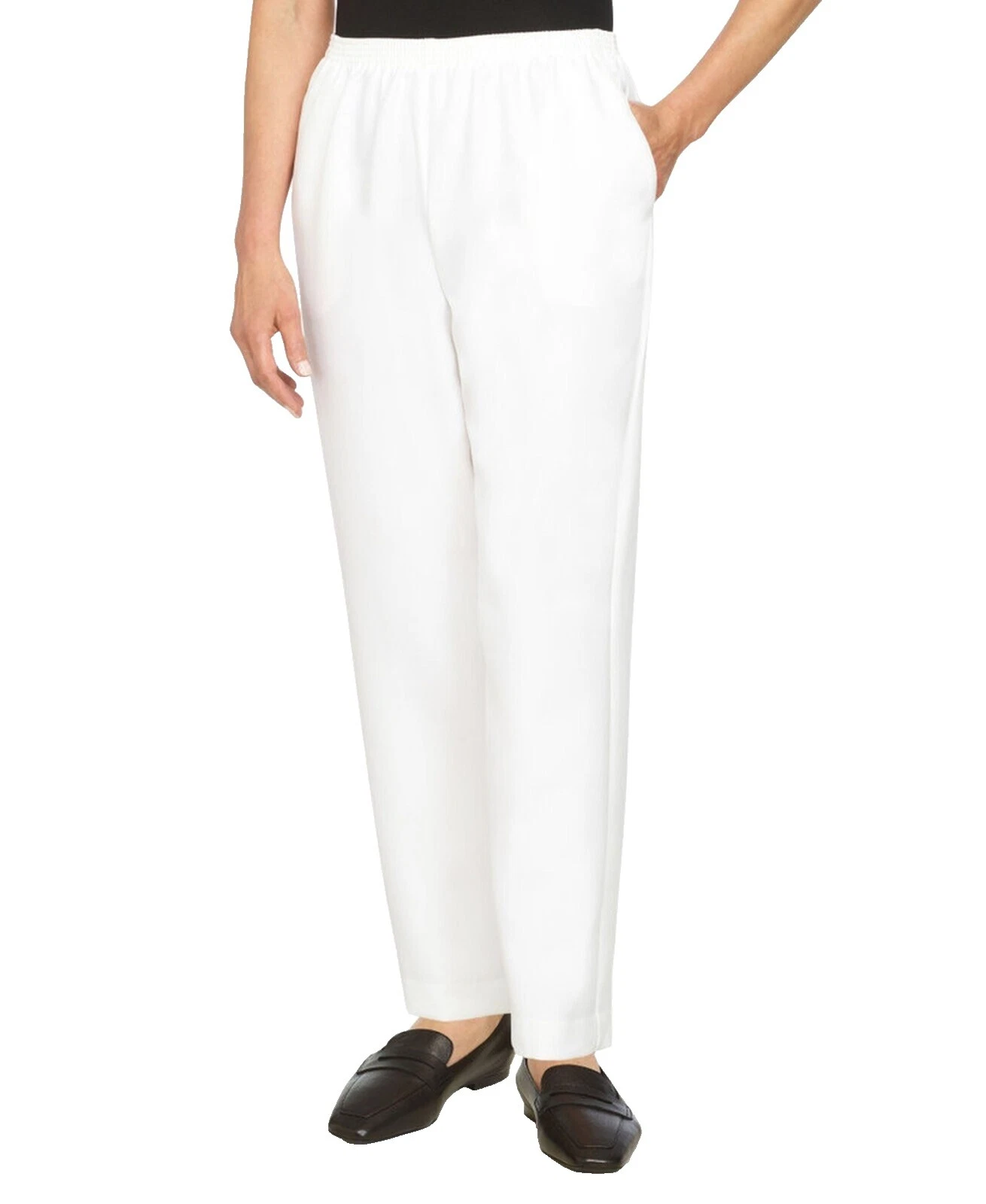 Pantalones de poliéster blanco Alfred Dunner para Mujeres