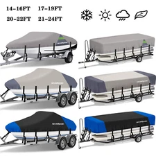 NEVERLAND Pontoon Boat Cover Waterproof UV Dust Rain Protect Heavy Duty 20-22 ft