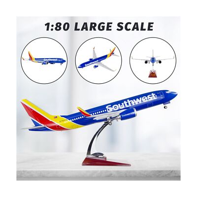 24-Hours DHL Boeing 737 Model Airplane - 18" LED Light Display With Sound Control