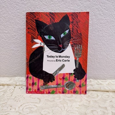 Signed Eric Carle Today Is Monday Scholastic Paperback Children s Book Cat