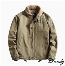 Retro Cotton-padded Jacket Men's Fleece Cargo Coats Warm Fashion Coat Overize