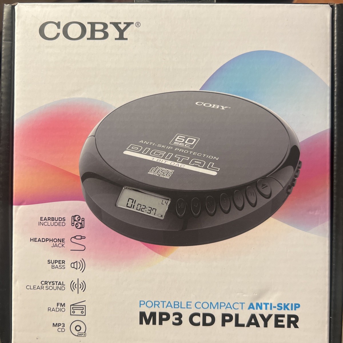 Coby Portable Compact Anti-skip CD Player Lightweight & Shockproof