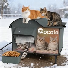 Heated Outdoor Cat House Weatherproof,Extra Large Insulated Heated Cat House ...