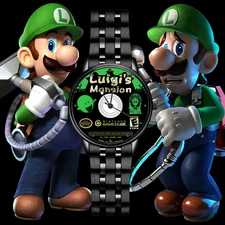 Luigi's Mansion Disc Art Engraved Wrist Watch