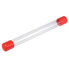 Clear Storage Tube 0.8" x 9" for Bead Containers, Craft, DIY with Red Caps