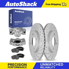 Front Drilled Slotted Brake Rotors Premium Ceramic Pad Caliper for Nissan Sentra