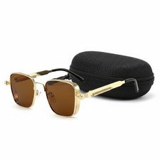 Gold Steampunk Metal Frame Sunglasses UV400 Retro Futuristic Unisex Shades