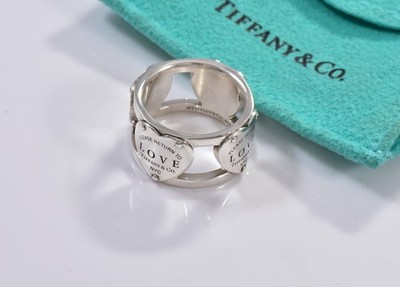 Size 5.5 Please Return Tiffany & Co Love Heart Lock Wide Band Ring